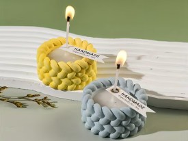 Molde silicona porta velas cuerdas trenzadas